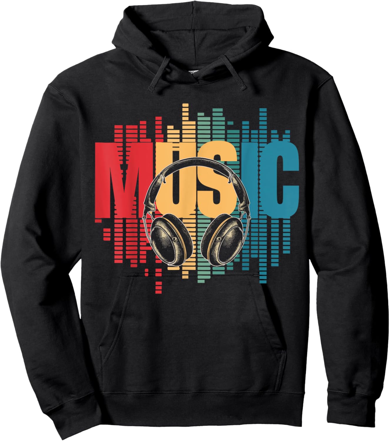Electronic Music Lover DJ Retro Headphones Hoodie - Hoodie | Black