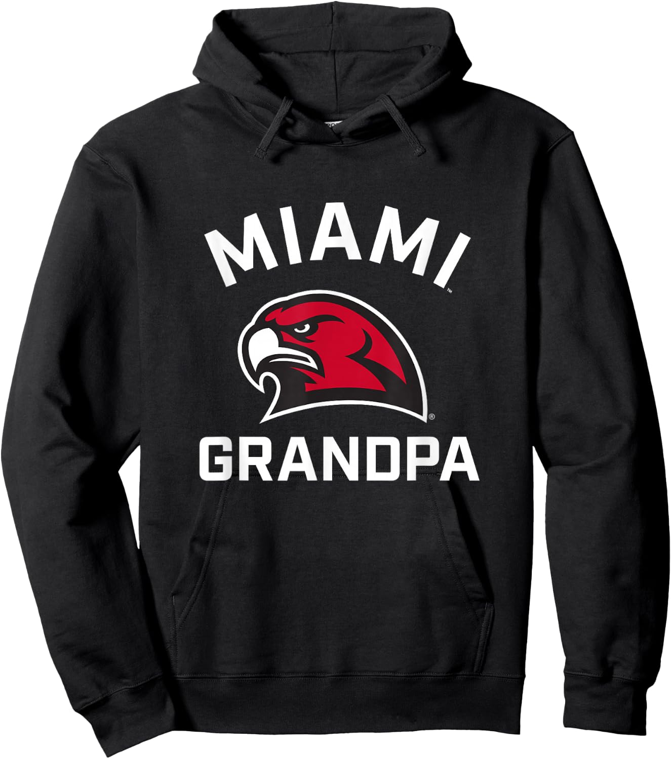Miami University Ohio Redhawks Arched Grandpa Hoodie - Hoodie | Black