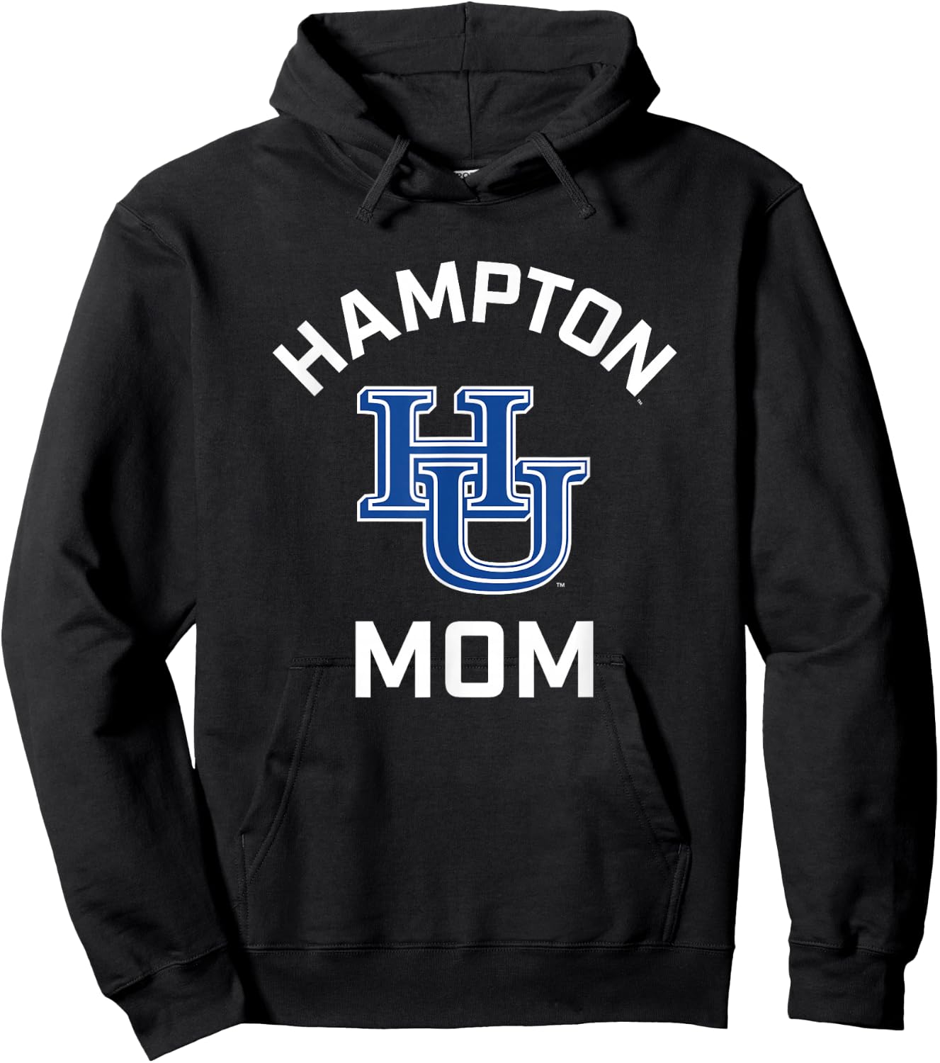 Hampton University Pirates Arched Mom Hoodie - Hoodie | Black