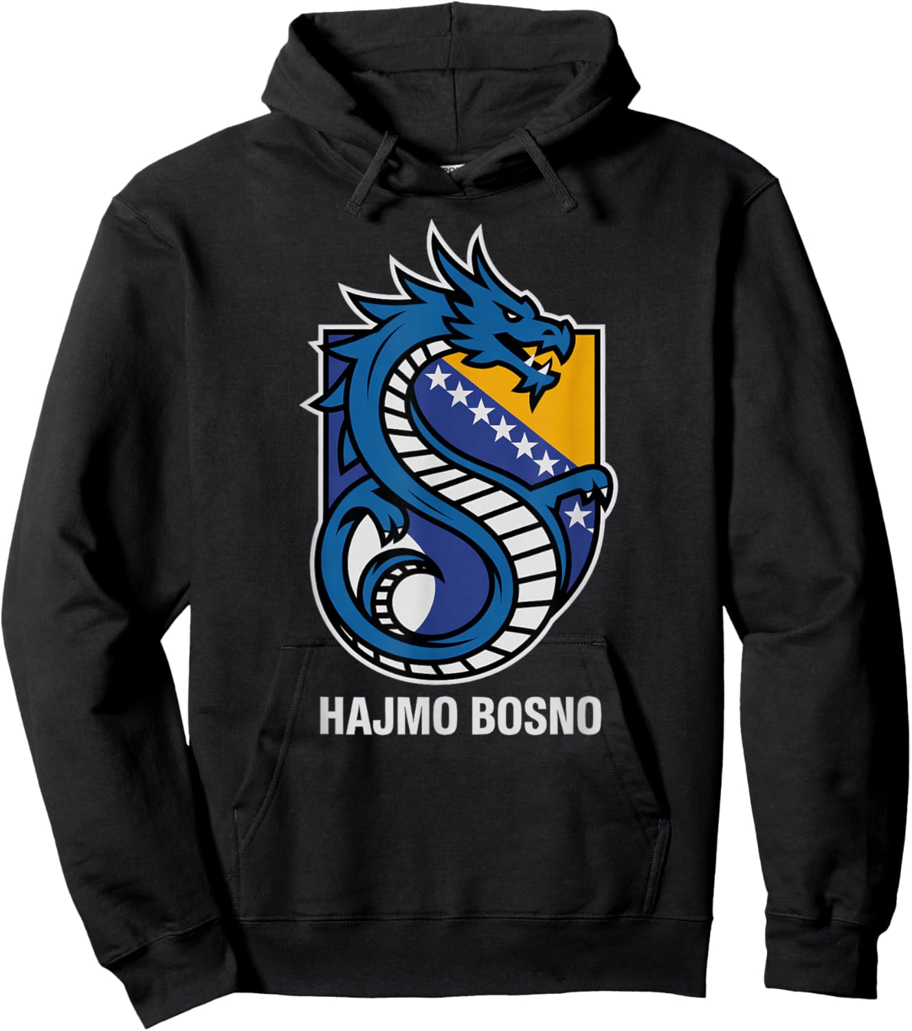 National Bosnia Herzegovina HAJMO BOSNO Country Pride Cheer Hoodie - Hoodie | Black
