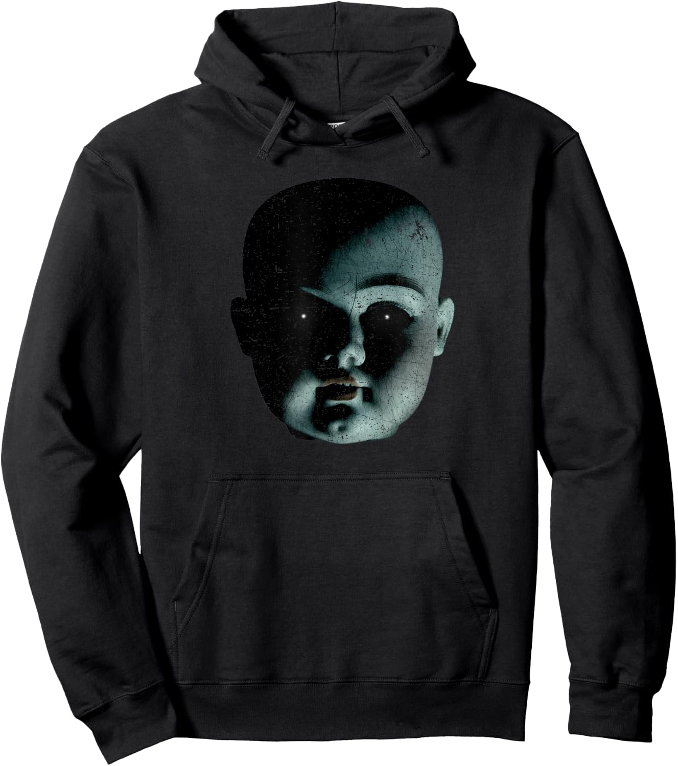 Scary Doll Head Super Creepy Halloween Hoodie - Hoodie | Black