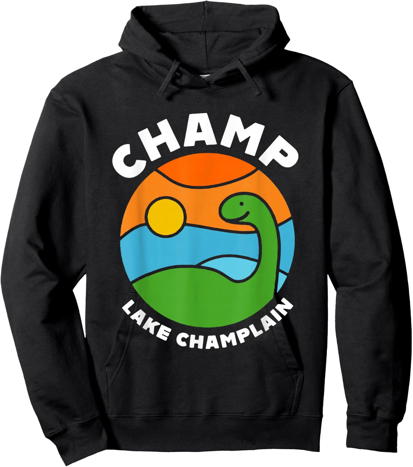 Champ The Monster Lake Champlain Burlington Vermont Souvenir Hoodie - Hoodie | Black