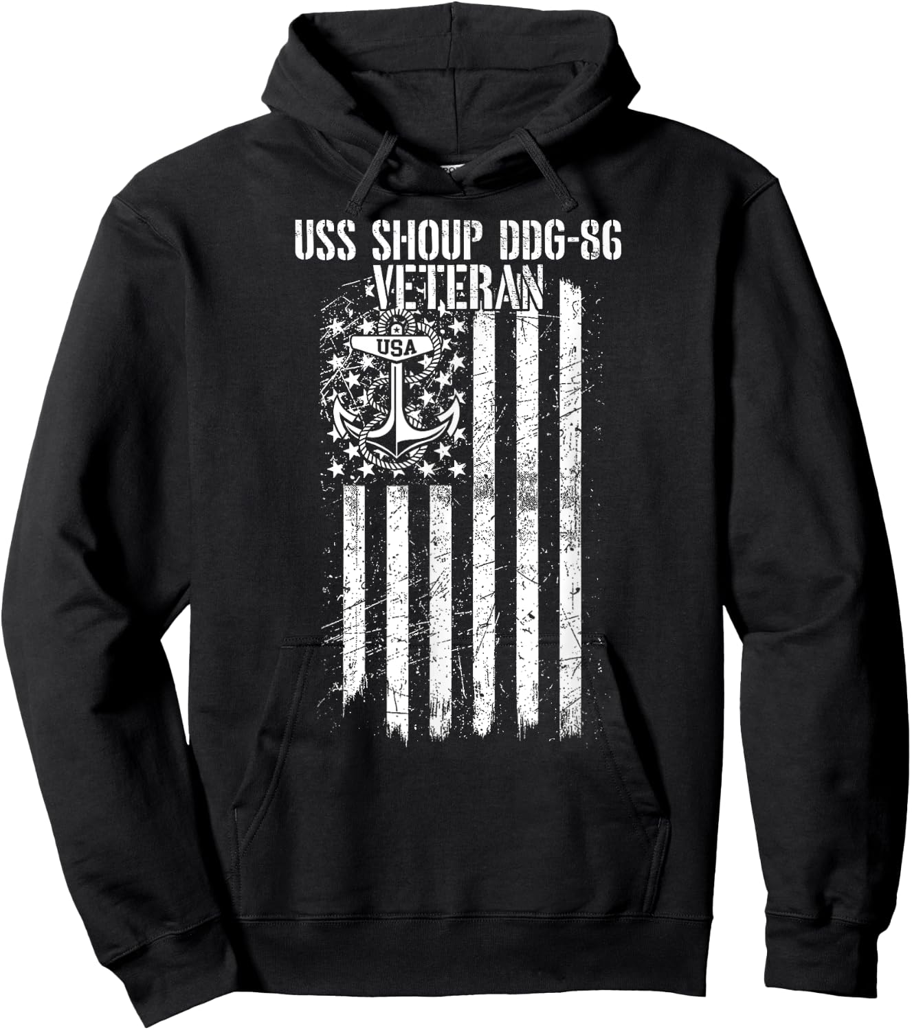 USS Shoup DDG-86 Destroyer Veteran Hoodie - Hoodie | Black