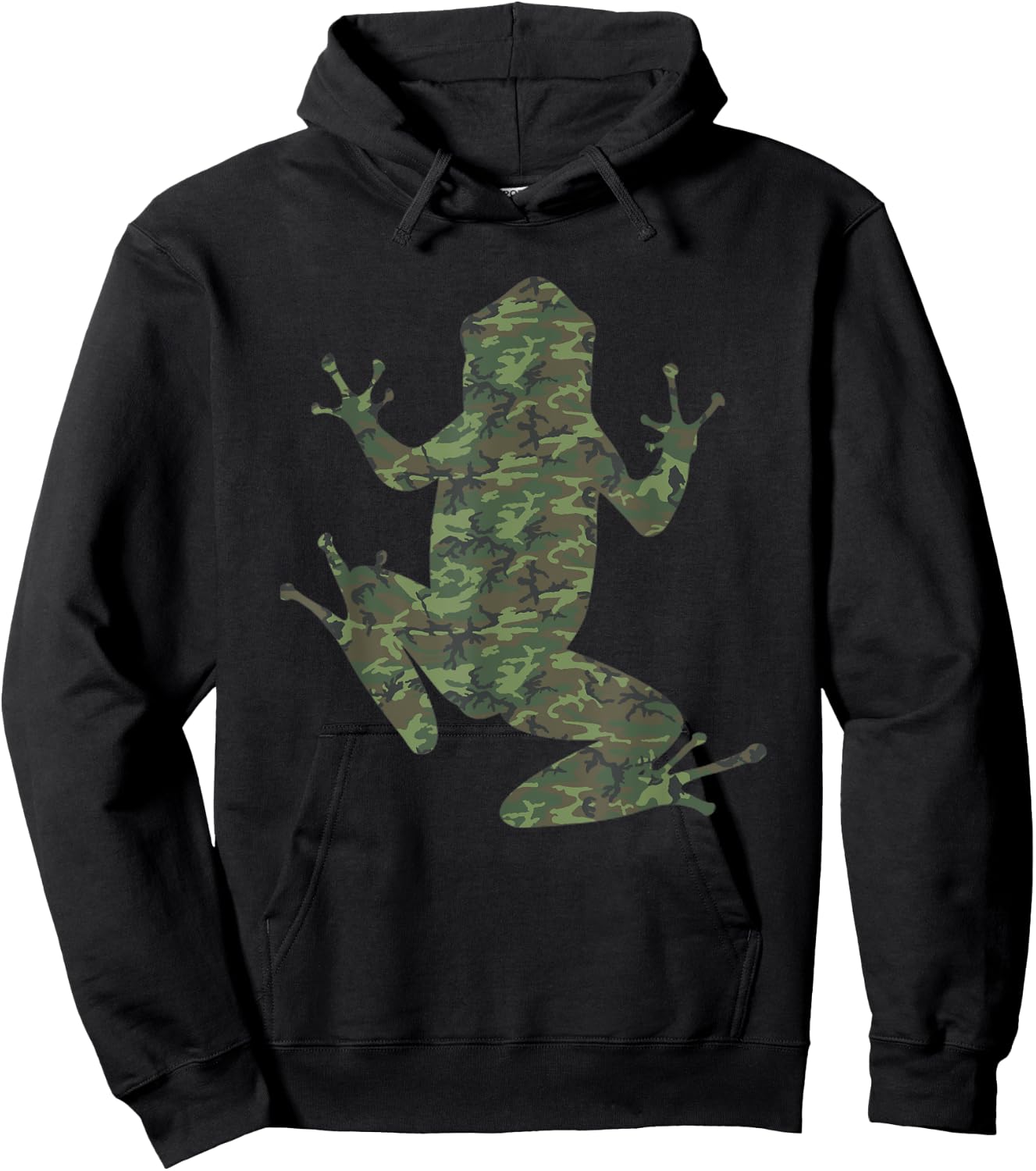 Military Bullfrog Camo Print US Toad Animal Veteran Men Gift Hoodie - Hoodie | Black