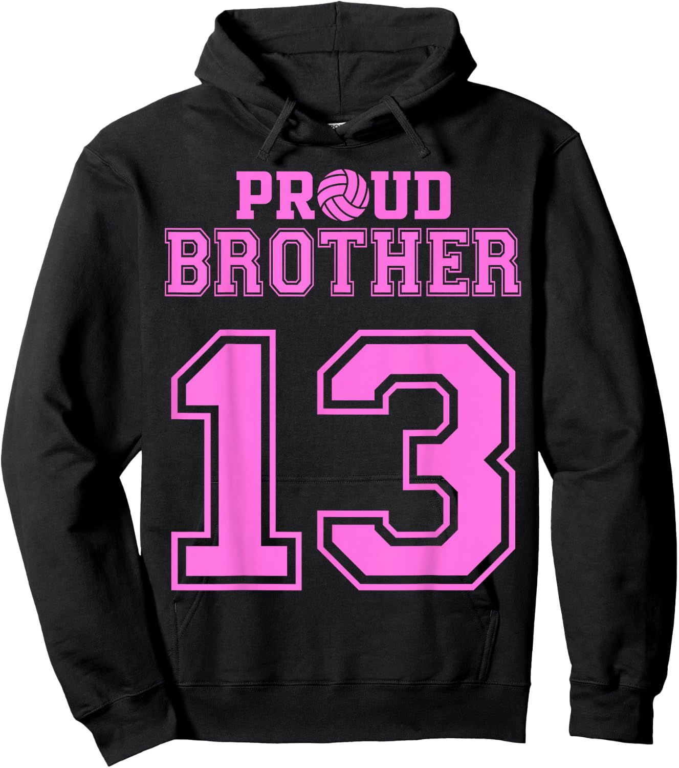 Proud Volleyball Brother Number 13 P Hoodie - Hoodie | Black