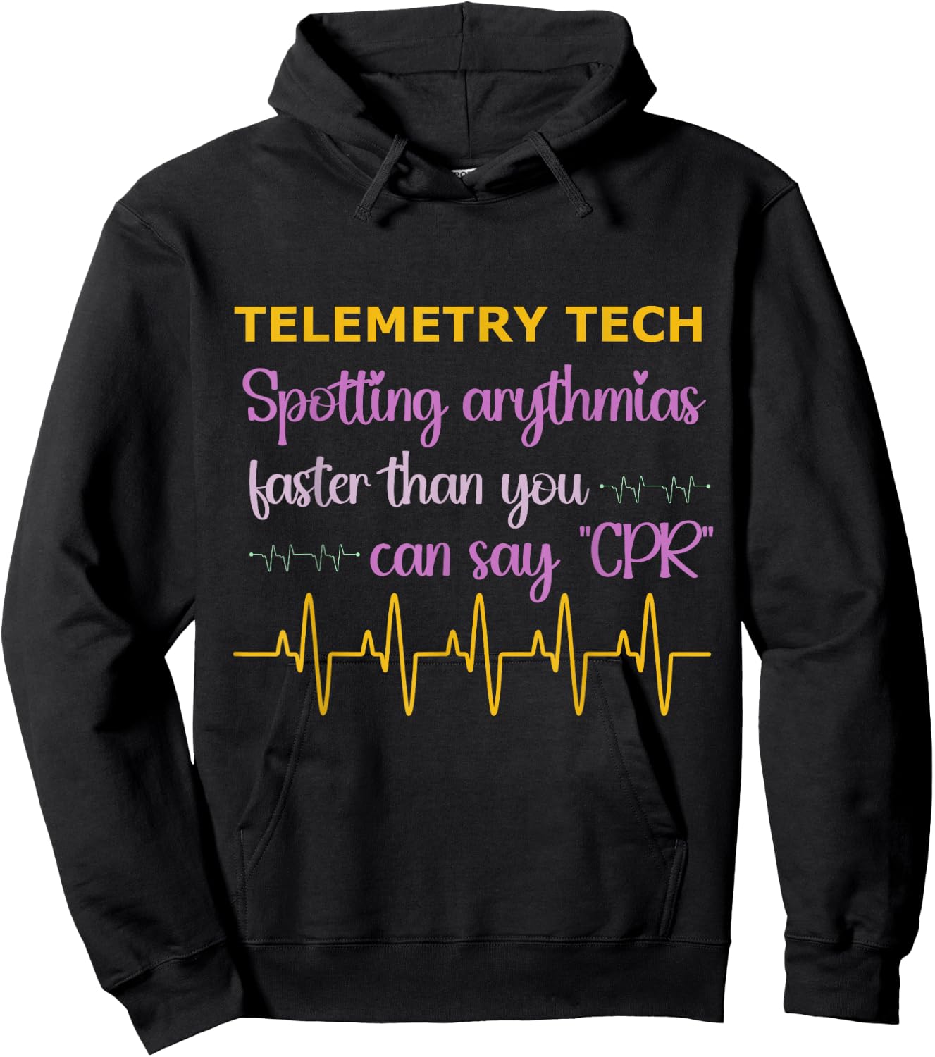 Telemetry Technician Medical Telemetry Tech Hoodie - Hoodie | Black