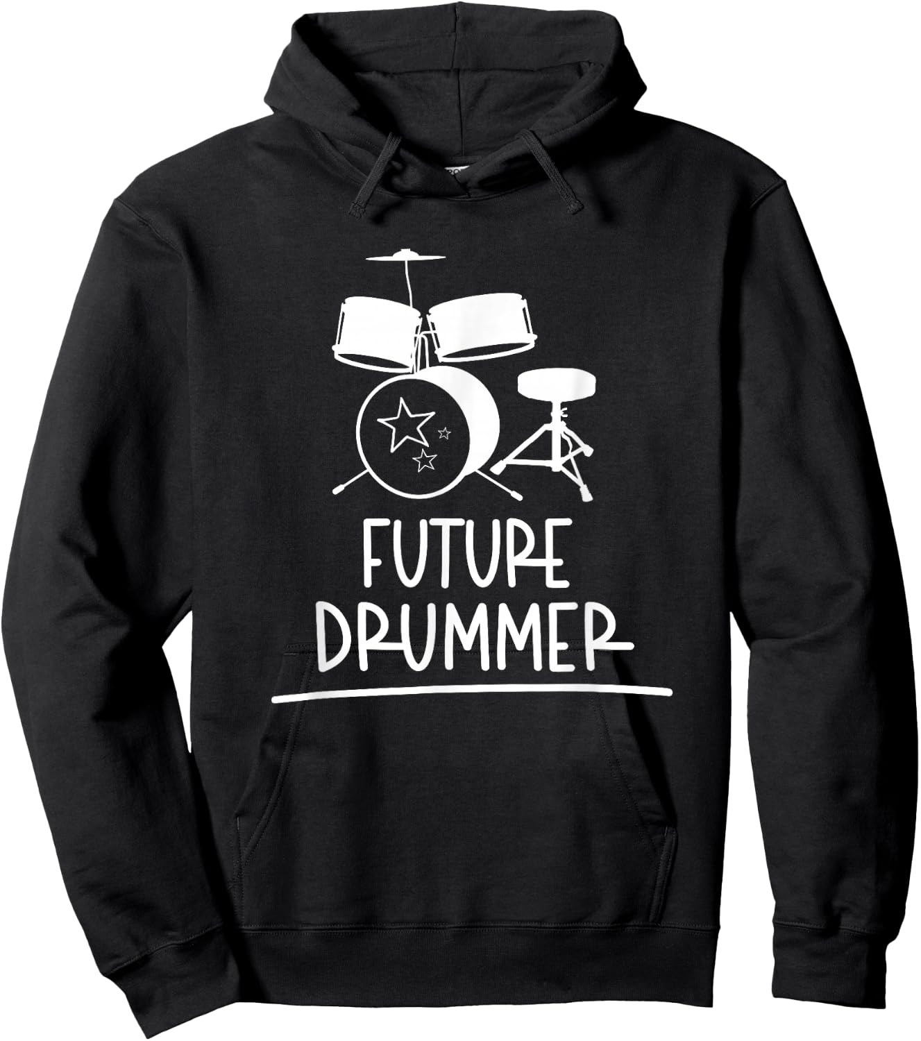Future Drummer Drum Themed Casual Wear for Toddler Kids Hoodie - Hoodie | Black