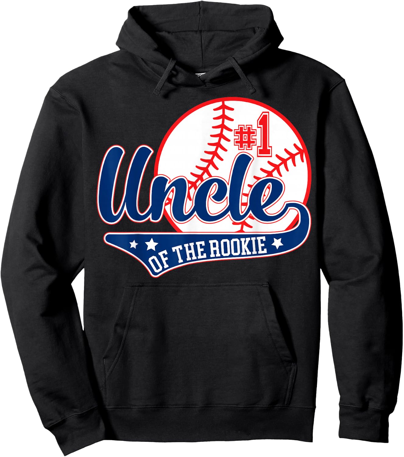 Uncle Rookie of Year 1st Birthday Baseball Theme Matching Hoodie - Hoodie | Black