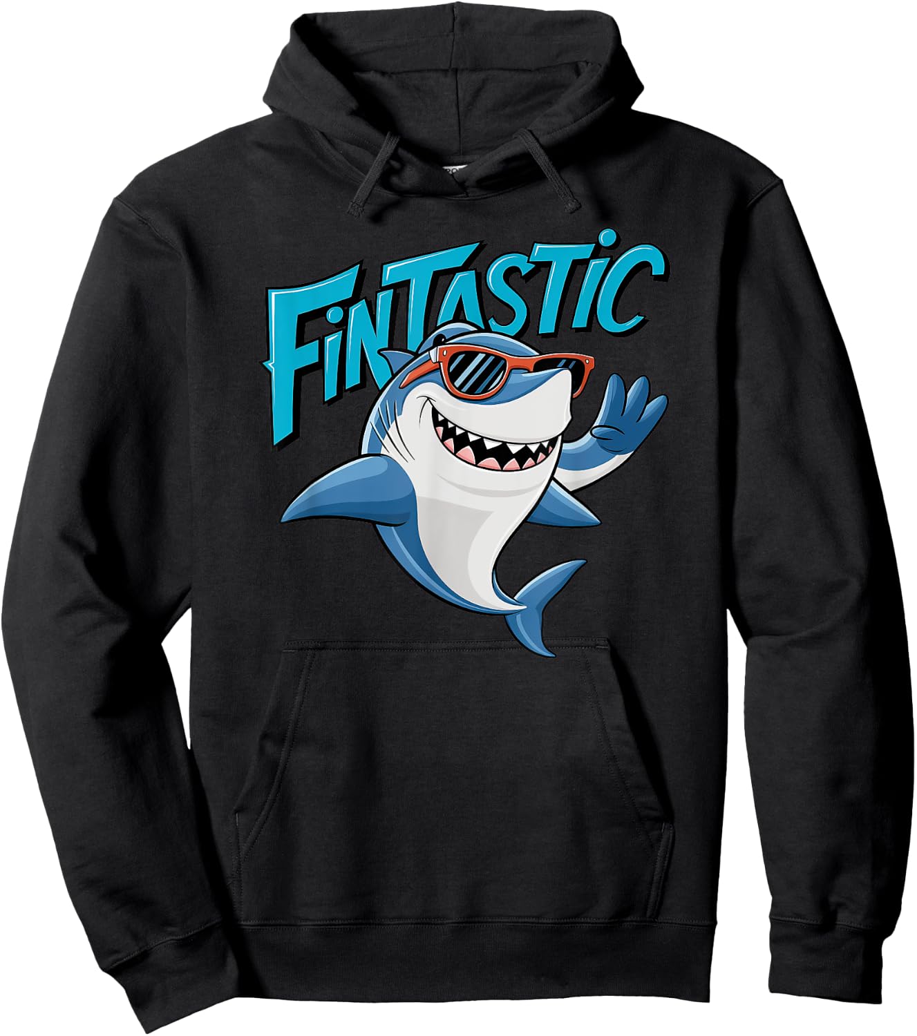 Shark Beach Fintastic Boys And Girls Ocean Fun Graphic Hoodie - Hoodie | Black