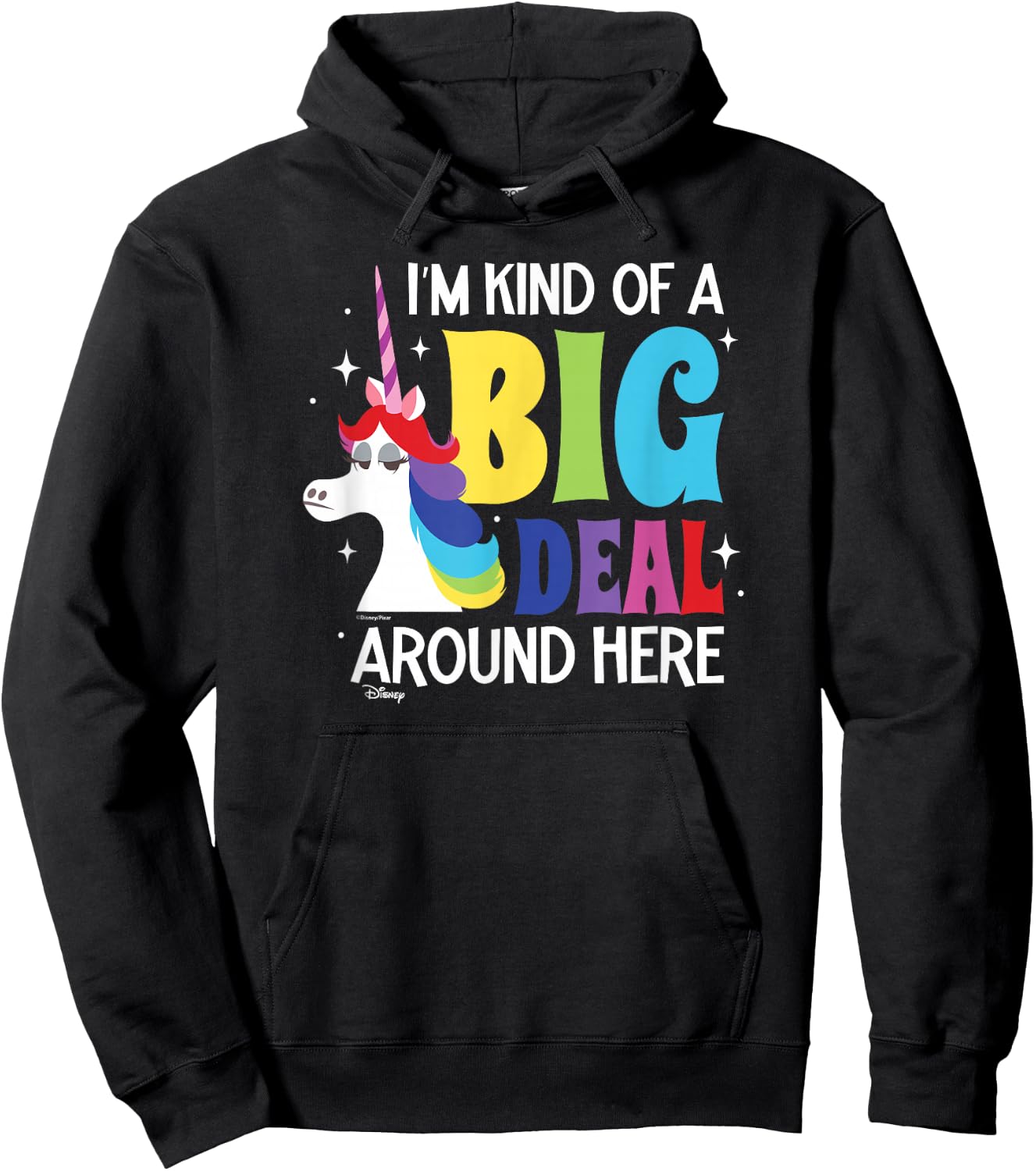 Inside Out - Rainbow Unicorn Kind Of A Big Deal Around Here Hoodie - Hoodie | Black