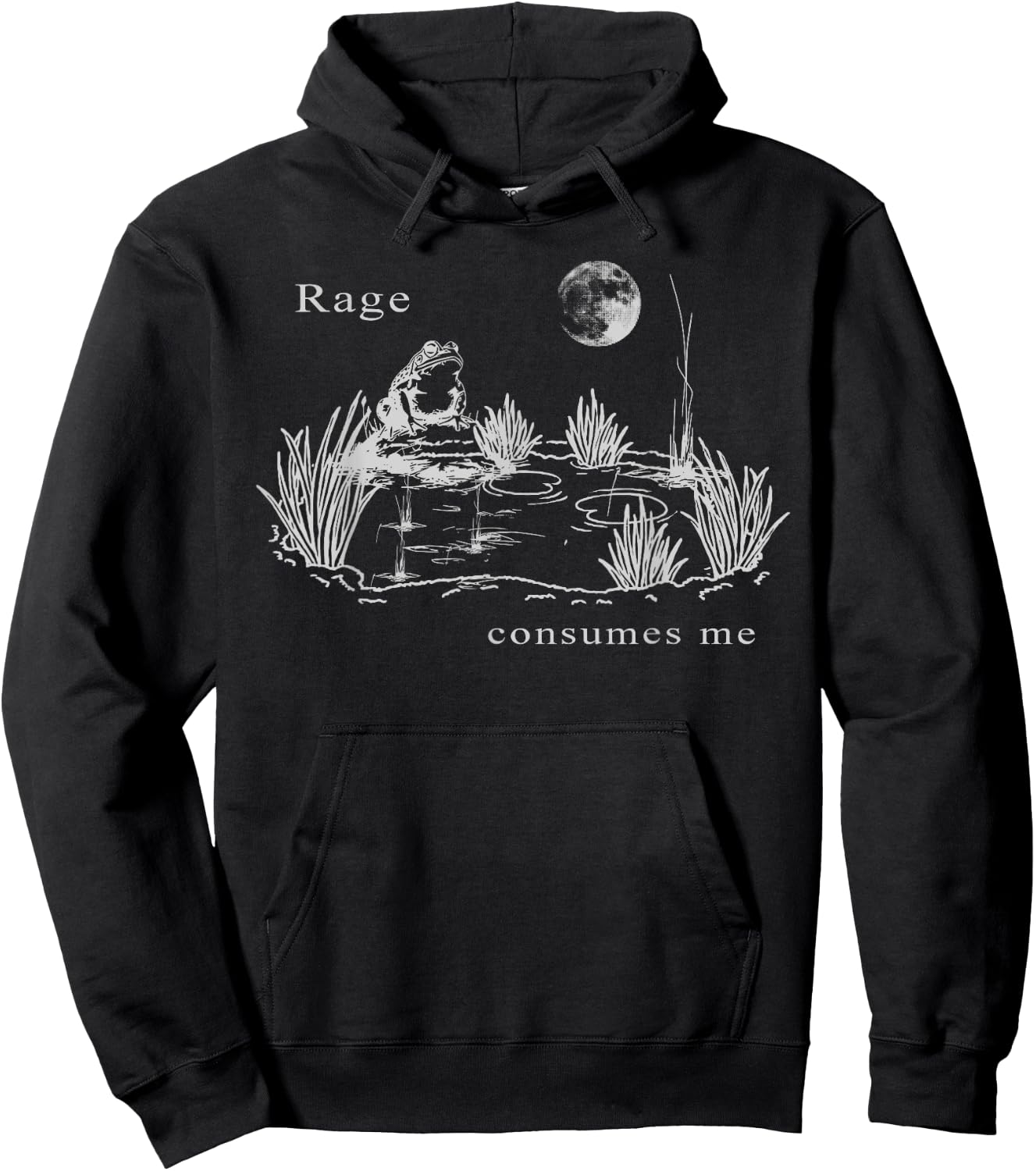 rage consumes me frog funny Vintage Frog nature Hoodie - Hoodie | Black