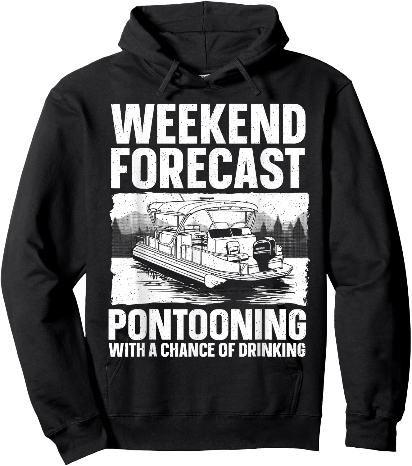Funny Pontoon Boat Art Women Lake Boating Captain Hoodie - Hoodie | Black