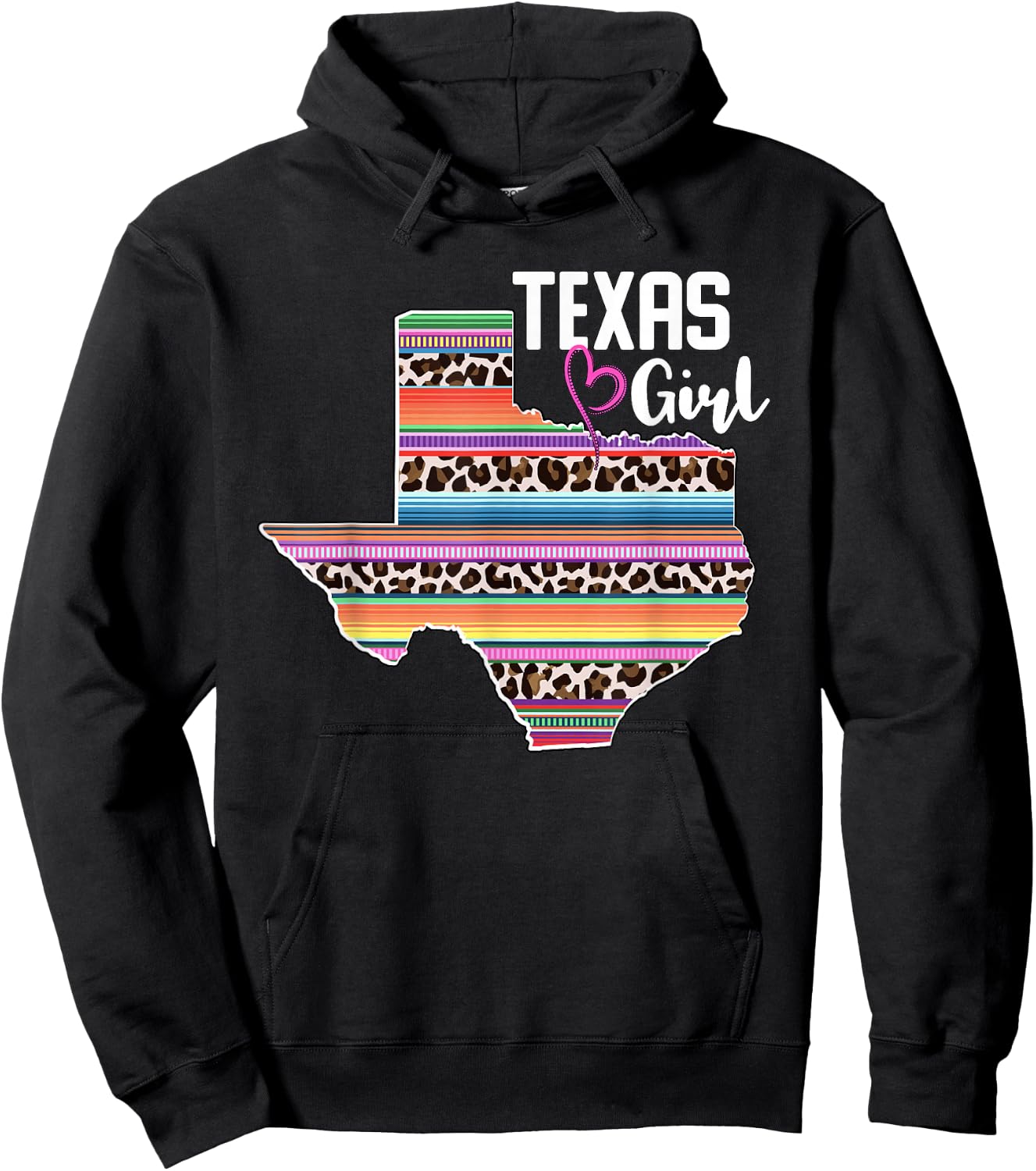 Retro Texas Girl Sunflower Leopard Rustic Black State Pride Hoodie - Hoodie | Black