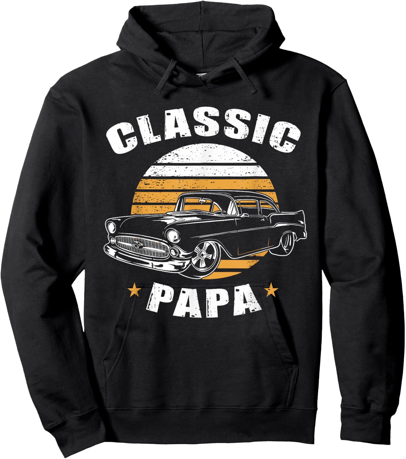 Papa Vintage Retro Classic Funny Car Lover Enthusiast Hoodie - Hoodie | Black