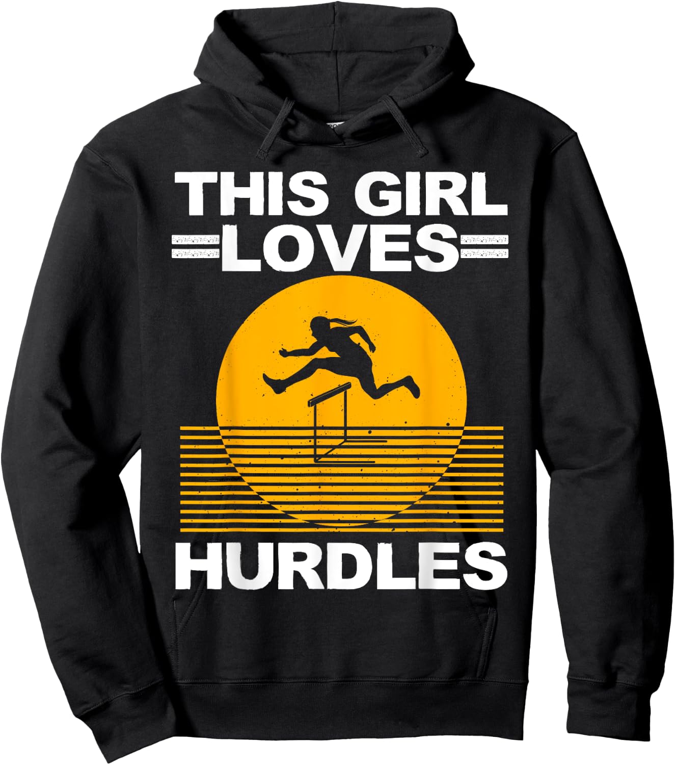 Cool Hurdle Design For Girls Women Hurdling Athletics Sport Hoodie - Hoodie | Black
