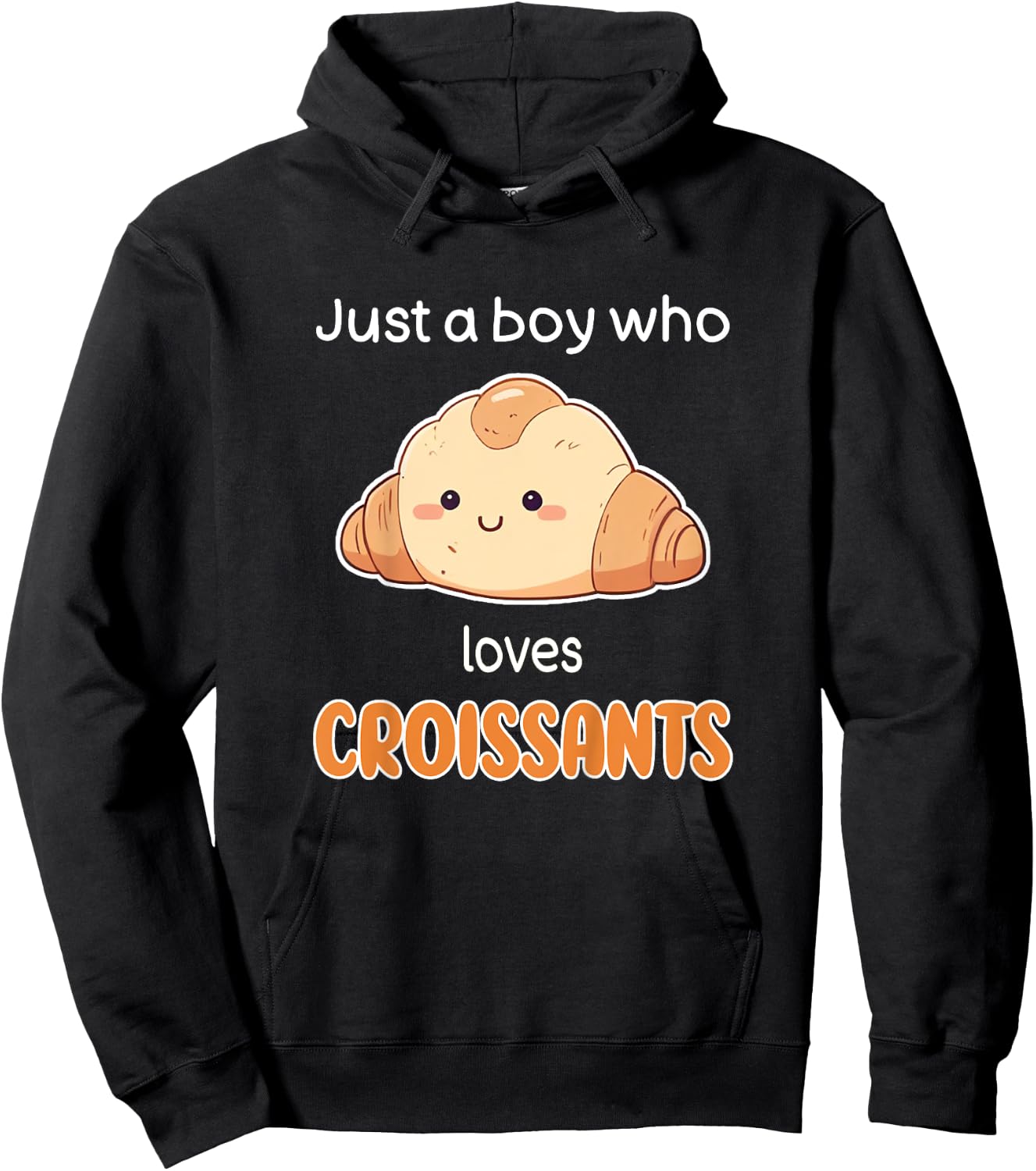 Kids Croissant Shirt Boys I Love Croissants Kids Croissant Lover Hoodie - Hoodie | Black