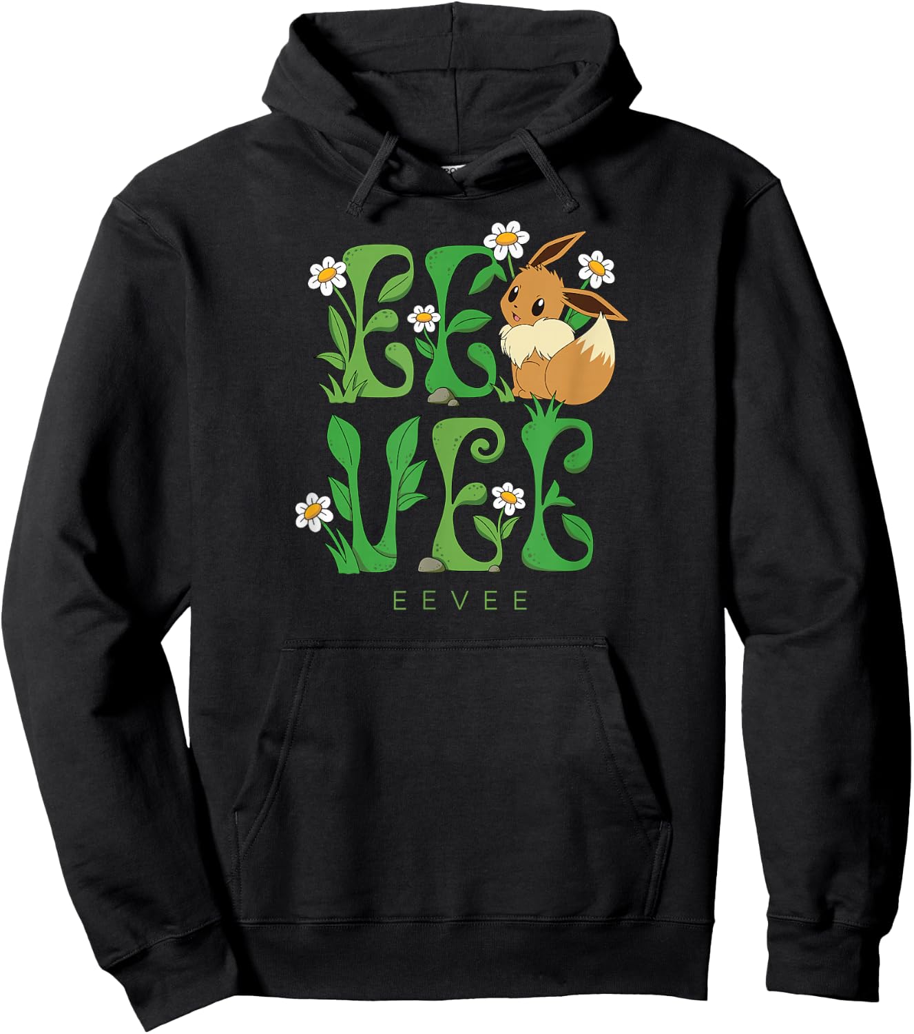 Pokémon - Eevee Floral First Generation Normal Type Hoodie - Hoodie | Black