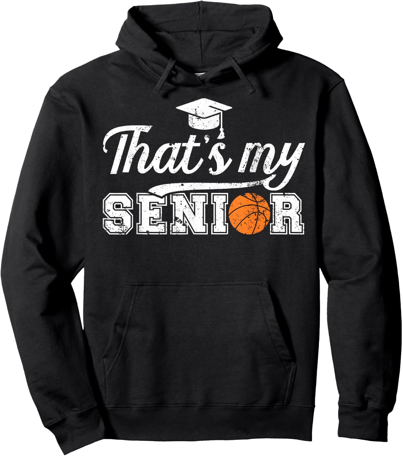 Proud Basketball Senior Dad Basketball Senior Father Hoodie - Hoodie | Black