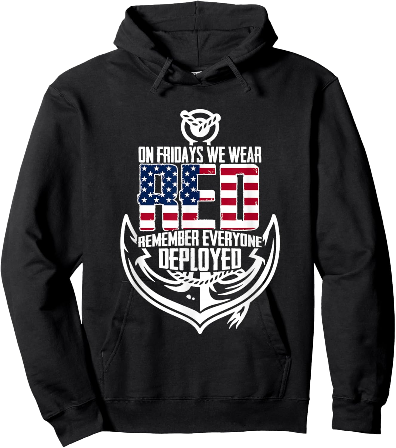 On Fridays We Wear Red Remember Everyone Deployed Navy Hoodie - Hoodie | Black