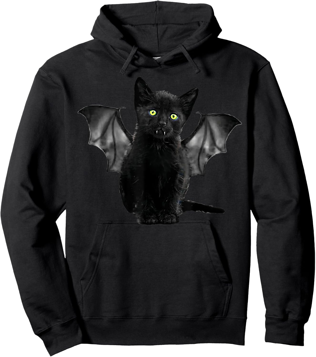 Halloween Batcat Black Cat Kitten Bat Funny Design Hoodie - Hoodie | Black