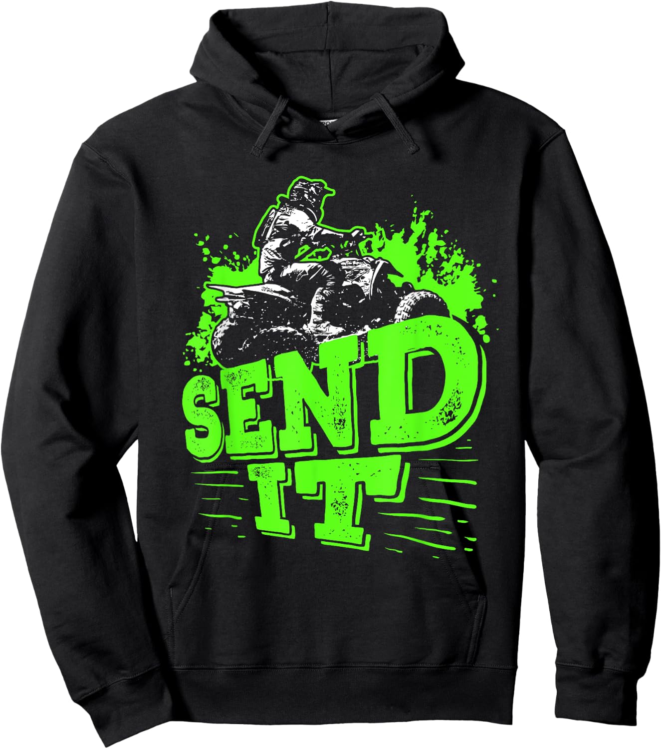 Send It Funny Quad Biking Four Wheelers Gift ATV Rider Hoodie - Hoodie | Black