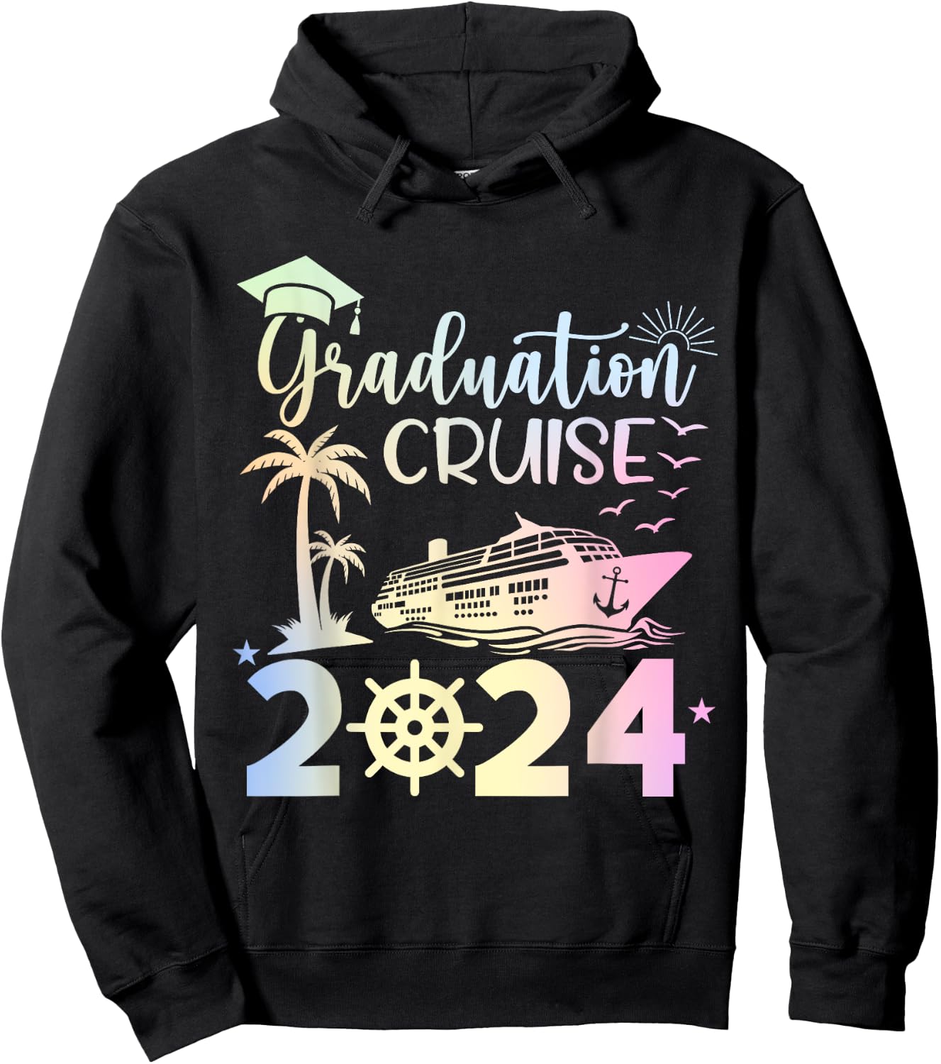 Graduation Cruise 2024 Summer Senior Grad Cruise 2024 Trip Men Women Girls Kids Hoodie - Hoodie | Black