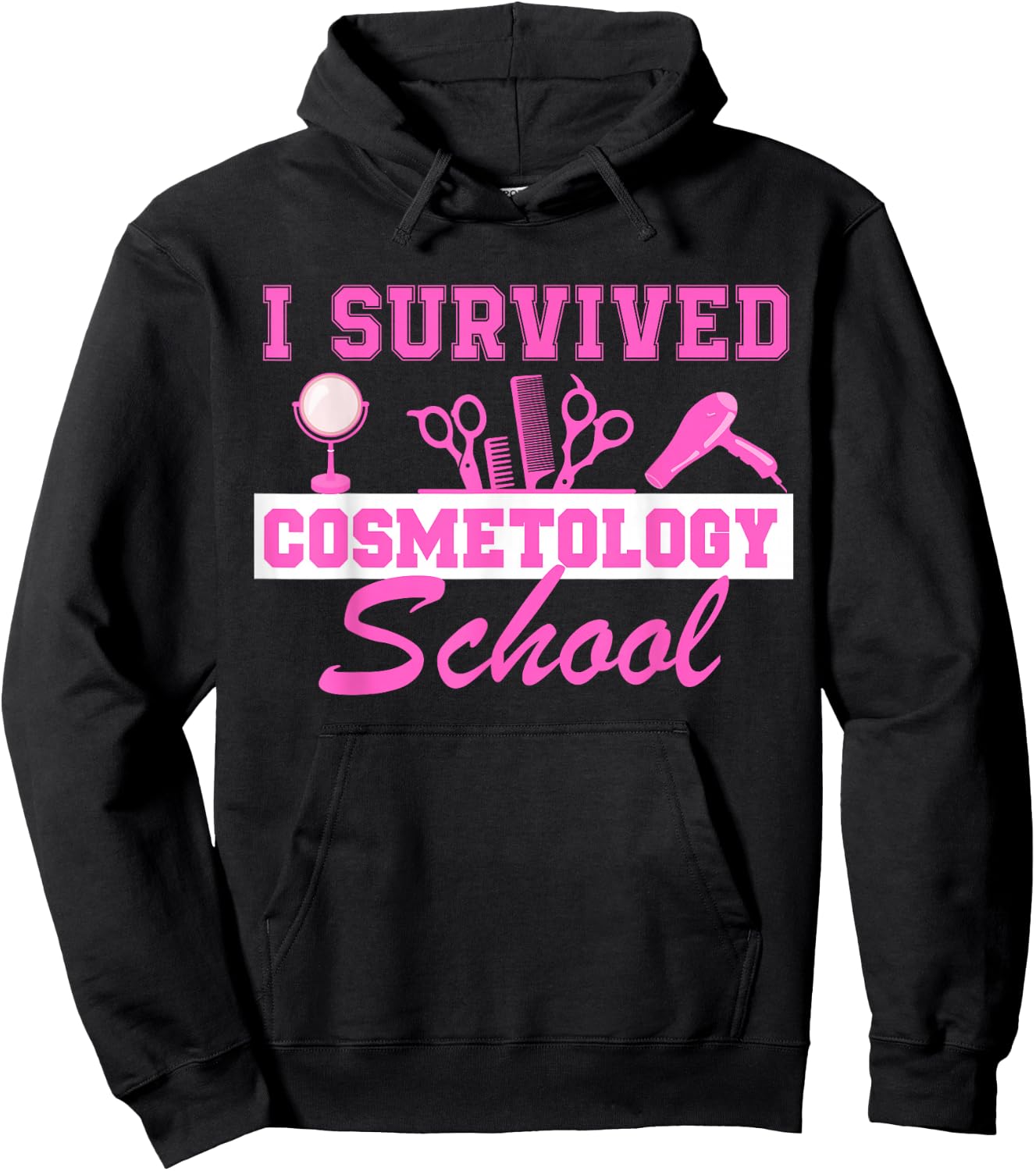 I Survived Cosmetology School Graduation Cosmetology Grad Hoodie - Hoodie | Black