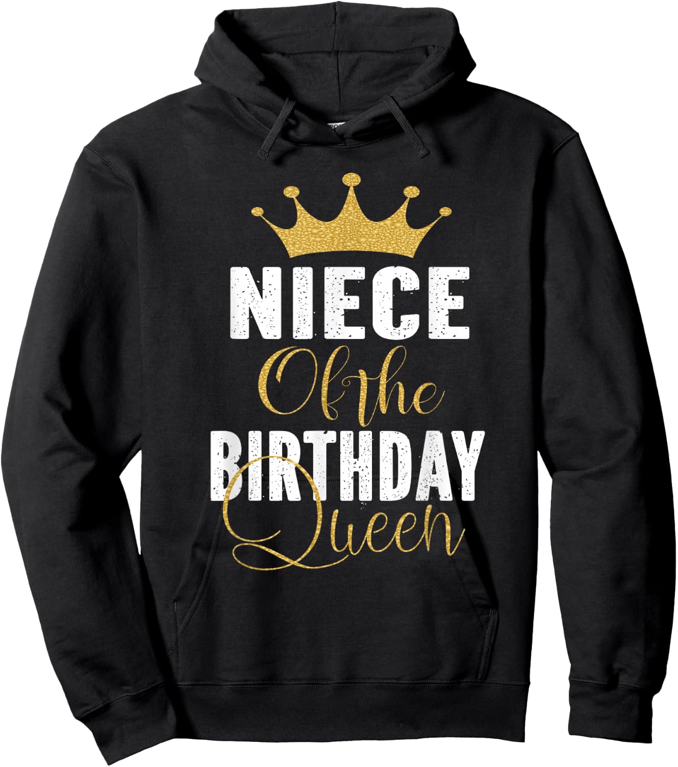 Niece Of The Birthday Queen Women Bday Party Gift Hoodie - Hoodie | Black