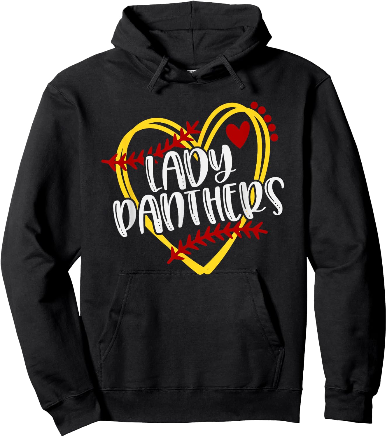 Softball Lady Panther School Sports Fan Team Spirit Hoodie - Hoodie | Black