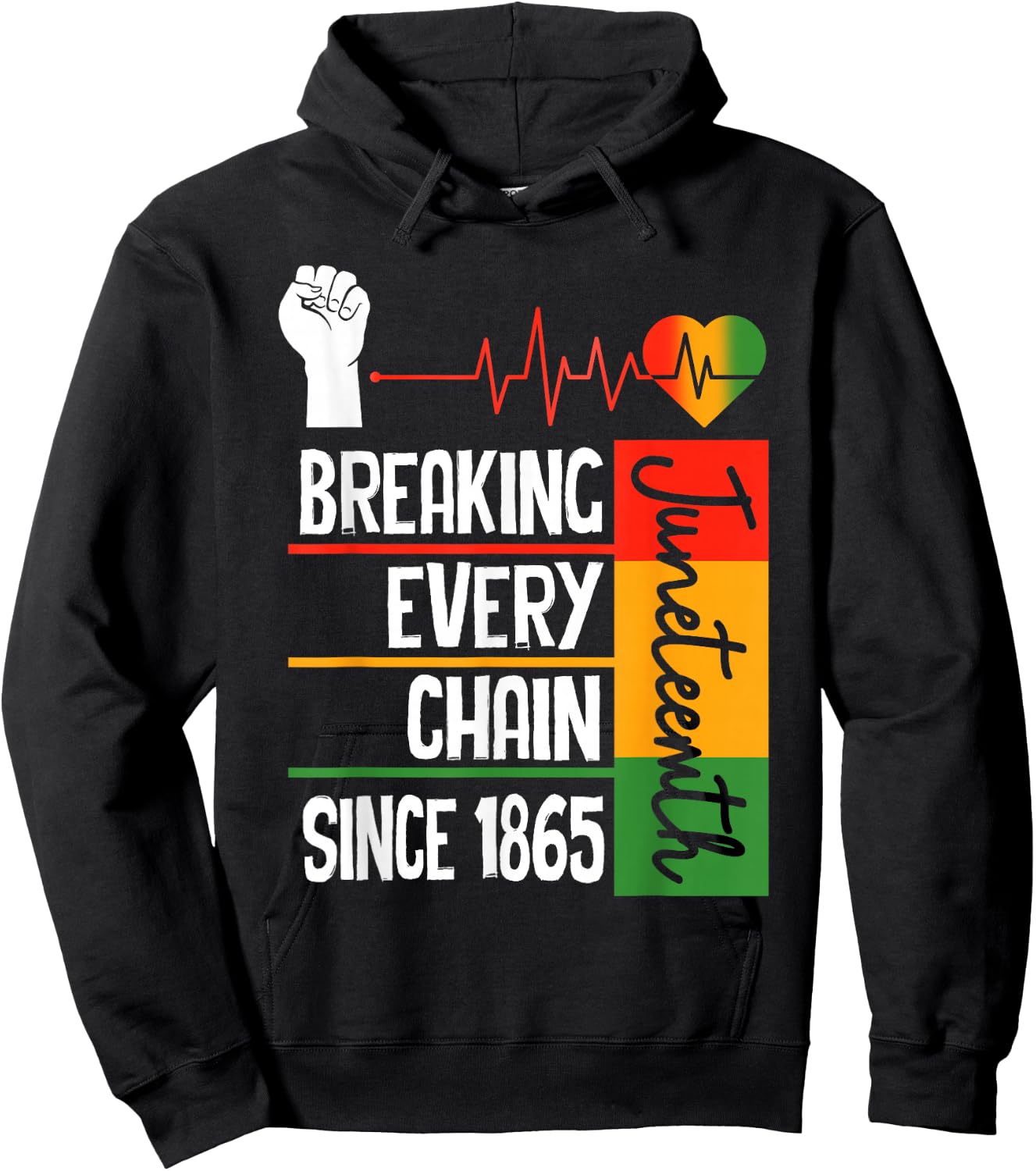 Juneteenth Breaking Every Chain Since 1865 Freedom Day Hoodie - Hoodie | Black