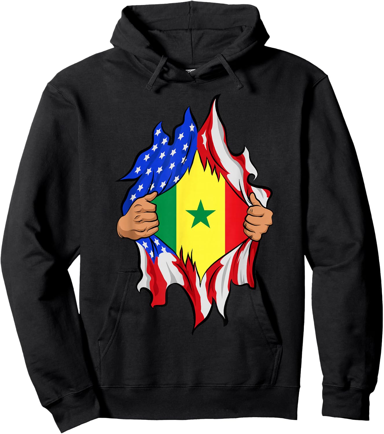 Senegalese Blood Inside Me Proud Senegal Flag Hoodie - Hoodie | Black