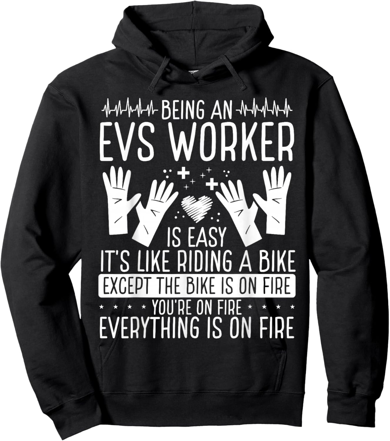 EVS Technician EVS Worker Environmental Service Tech Hoodie - Hoodie | Black