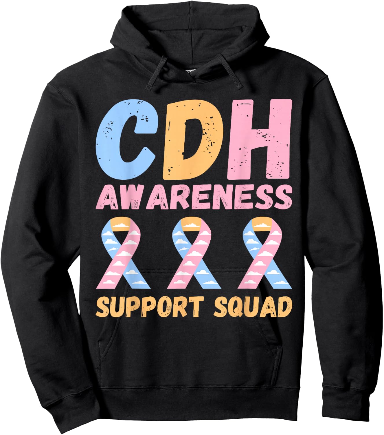 Congenital Diaphragmatic Hernia Awareness Support Squad Hoodie - Hoodie | Black