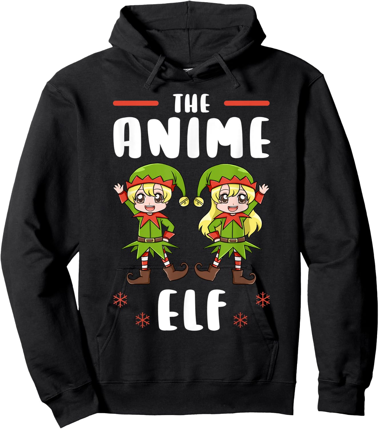 Christmas Anime Elf Kawaii Otaku Japanese Manga Lover Hoodie - Hoodie | Black