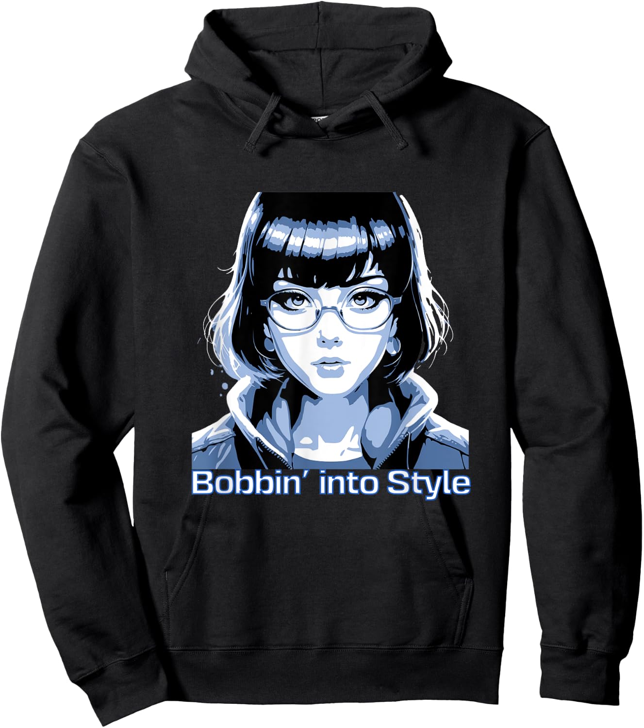 Anime Girls Short Pixie Hair Kawaii Bob Cut Women Fashion Hoodie - Hoodie | Black