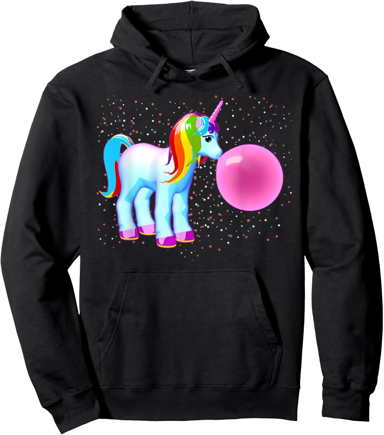 Unicorn Shirt Bubble Gum Kawaii Cute Magical Hoodie - Hoodie | Black