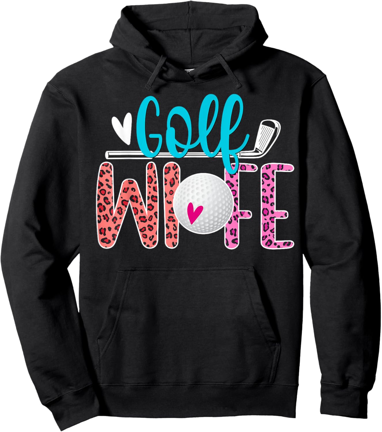Golf Wife Of A Golf Player Leopard Golfer Wife Hoodie - Hoodie | Black