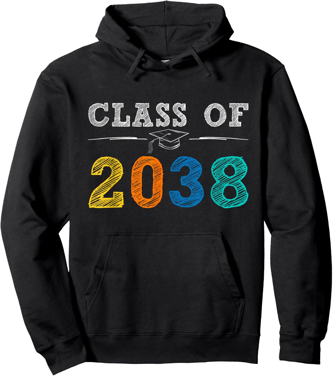 Class Of 2038 Grow With Me Graduation First Day of School Hoodie - Hoodie | Black