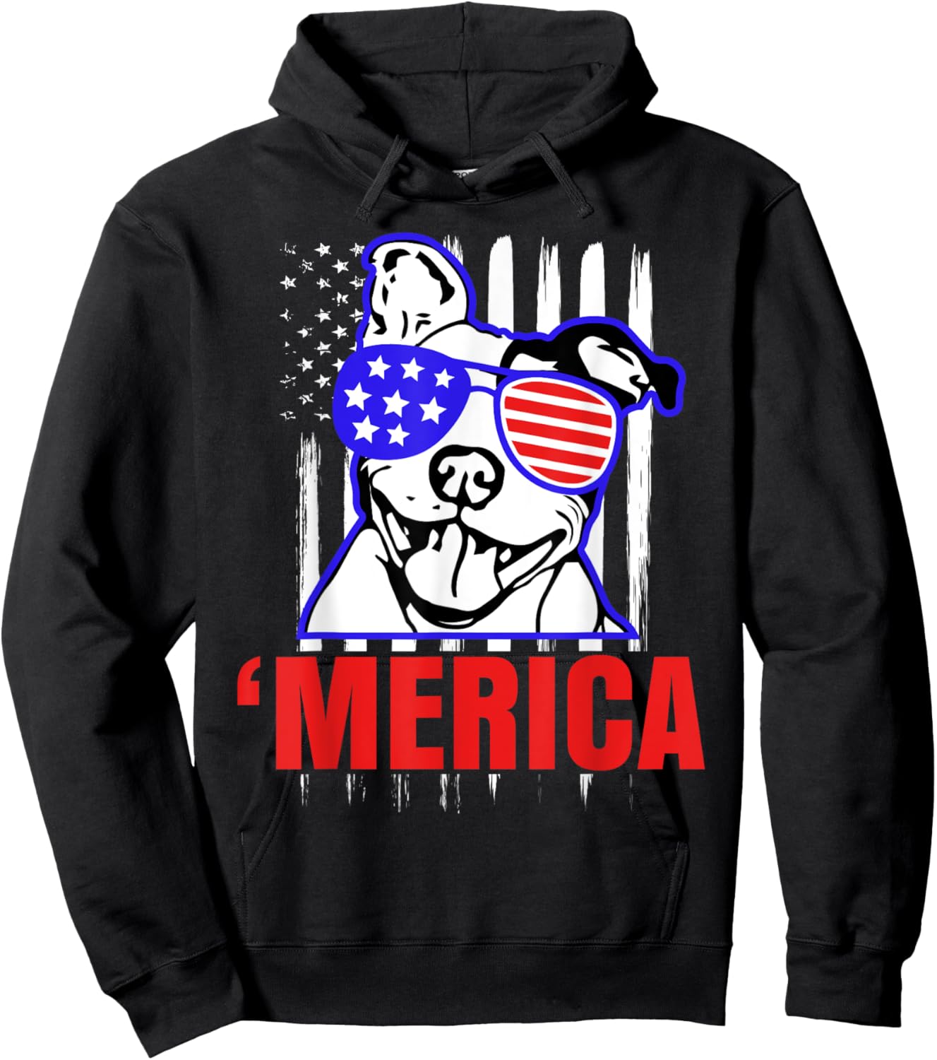 'Merica Funny Pitbull Shirt America Parody Party Pit Bull Hoodie - Hoodie | Black