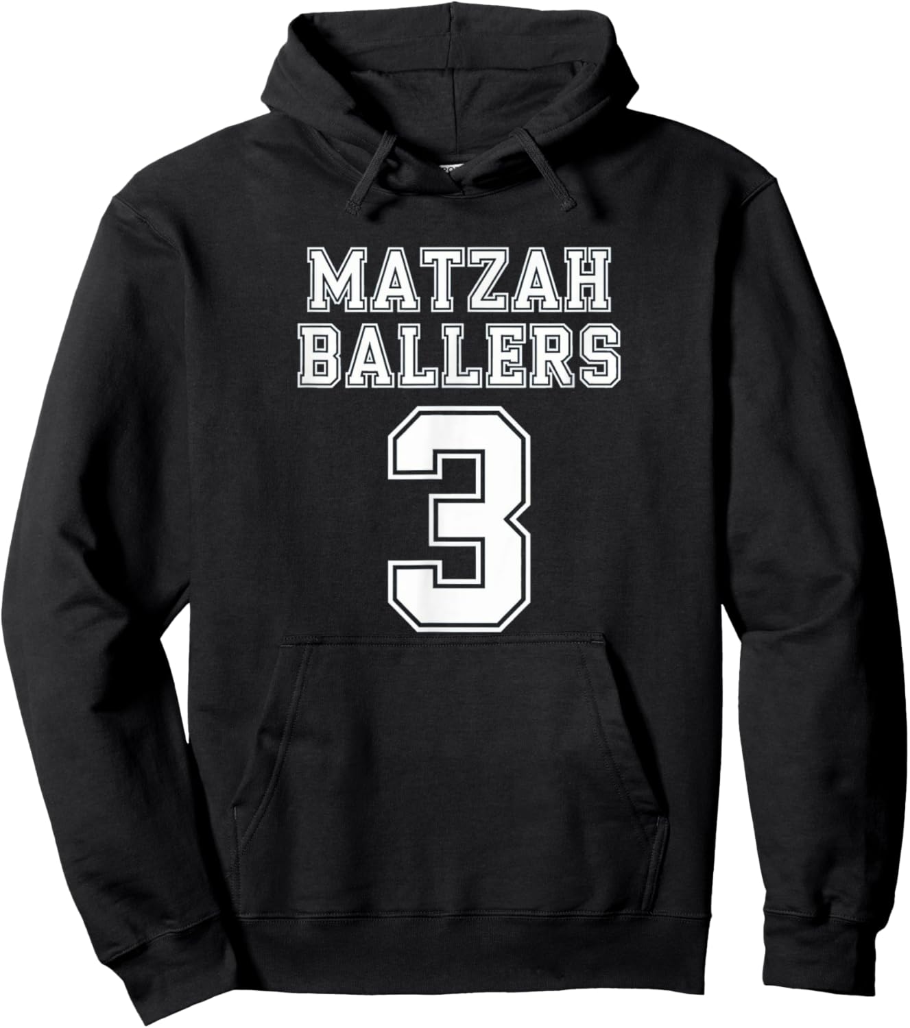 Matzah Ballers Number 3 Funny Jersey Sport Style Jewish Food Hoodie - Hoodie | Black