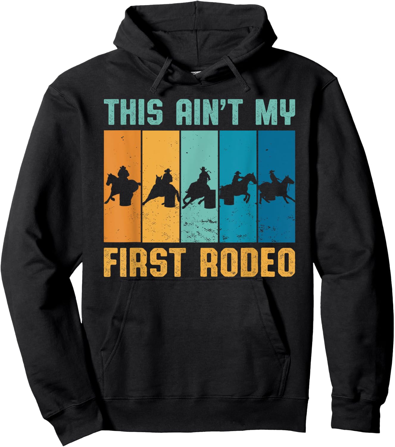 This ain't my first Rodeo Vintage Cowgirl Cowboy Hoodie - Hoodie | Black