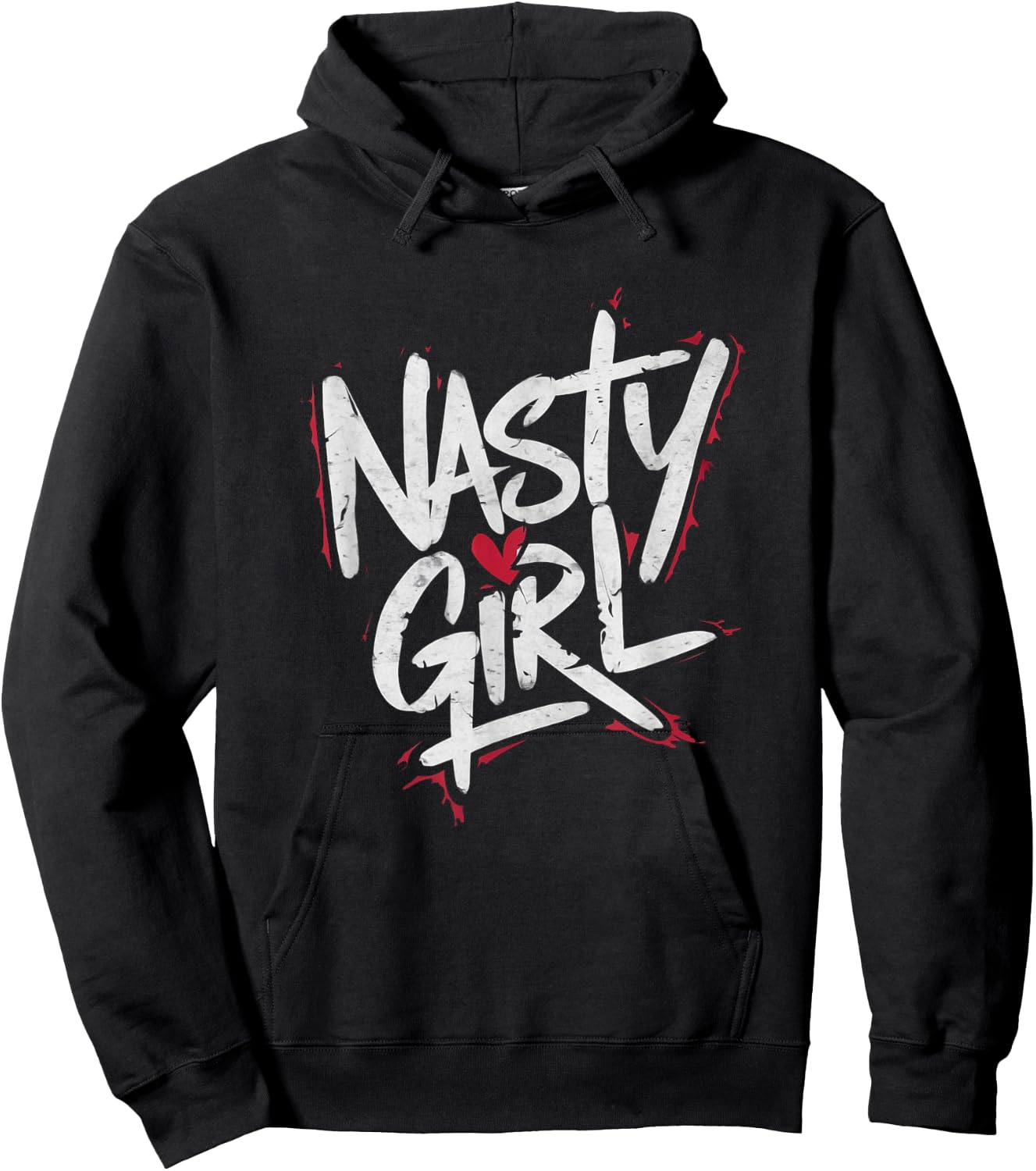 Nasty Girl Heart Graffiti Style Design Hoodie - Hoodie | Black