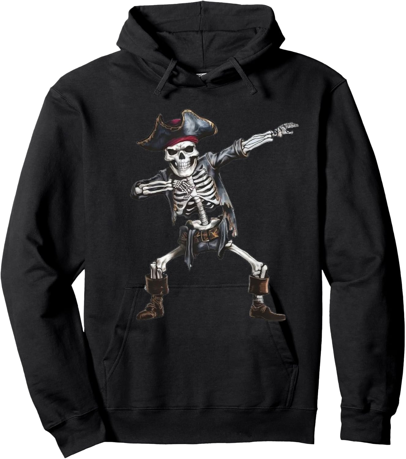 Dabbing Skeleton Pirate Halloween Kids Jolly Roger Pirate Hoodie - Hoodie | Black