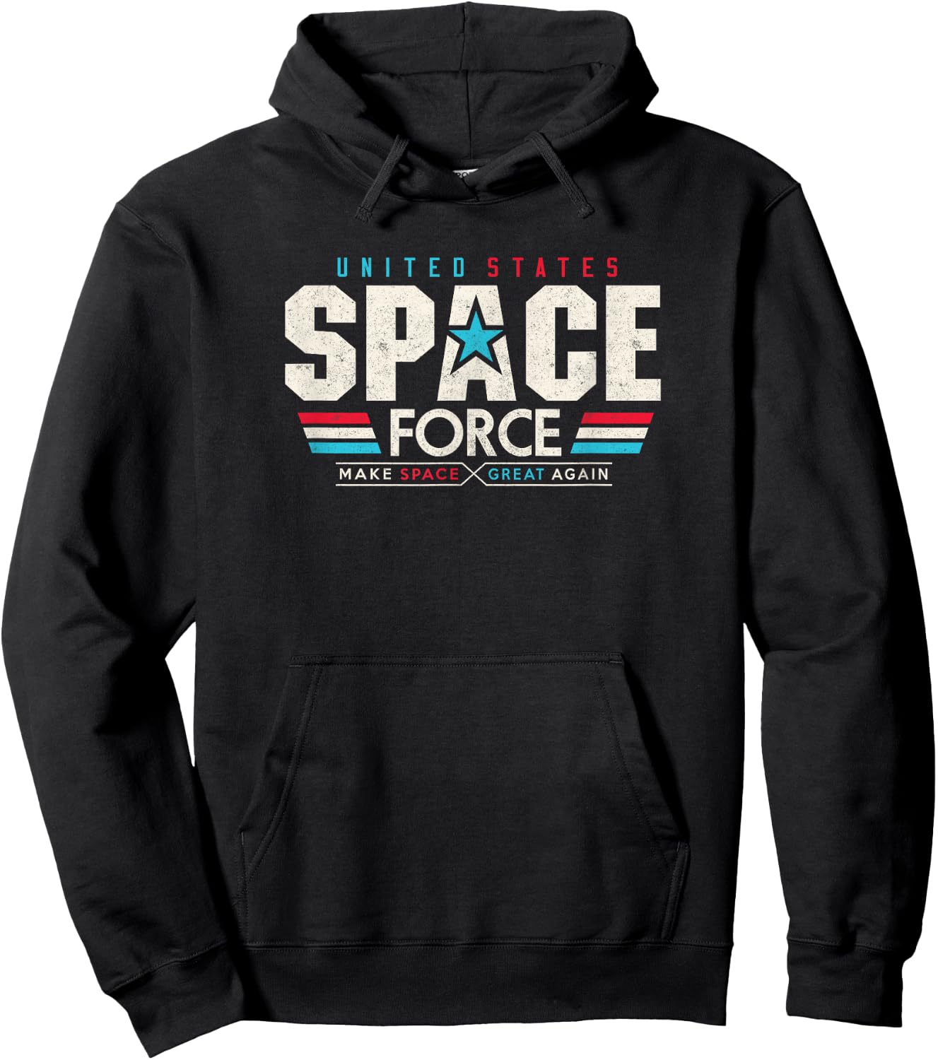 Space Force Retro Vintage Trump USA Hoodie - Hoodie | Black