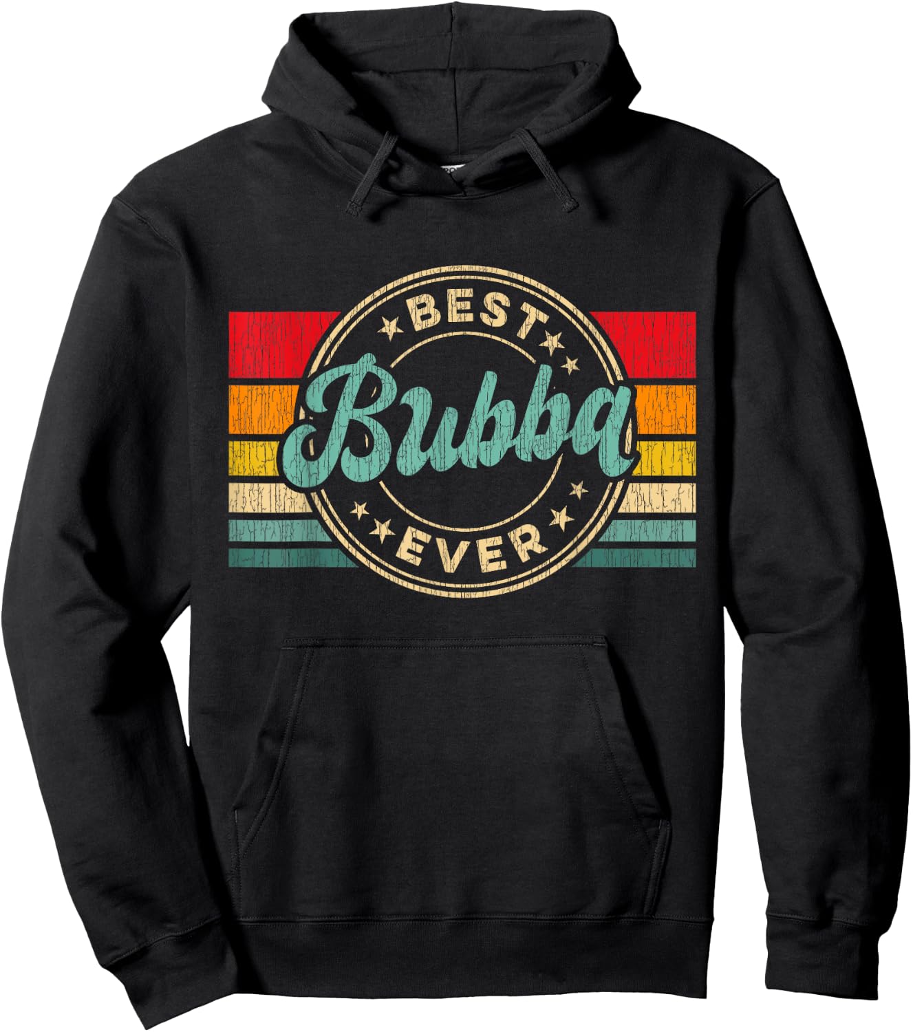 Best Bubba Ever Vintage Retro Father's Day Gift Hoodie - Hoodie | Black