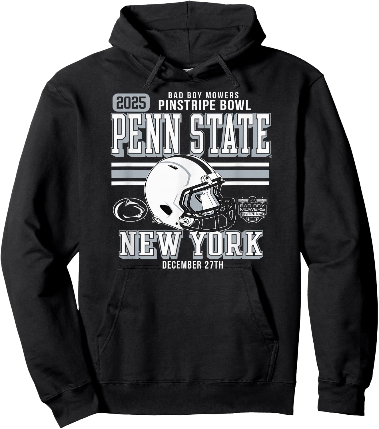 Penn State Nittany Lions Pinstripe Bowl 2025 Football Navy Hoodie - Hoodie | Black