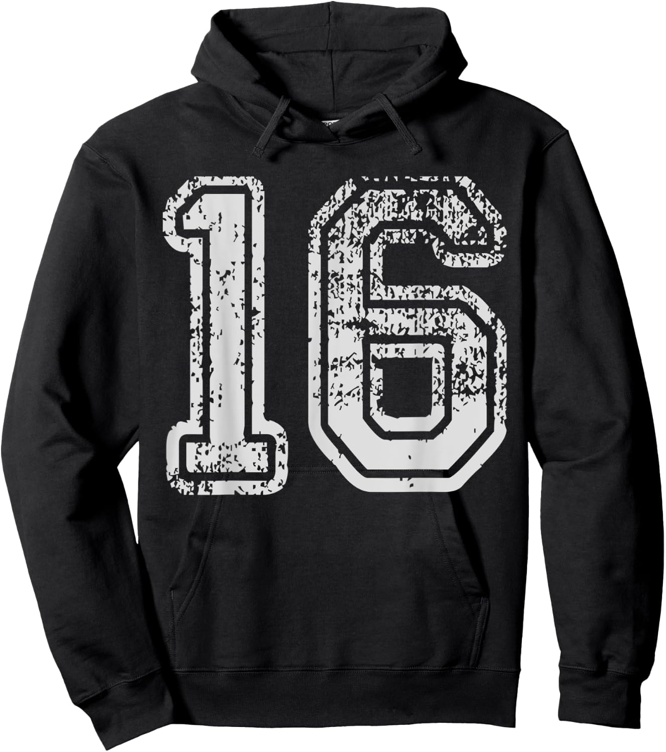 Team Jersey Uniforms Number 16 sixteen School Sport Birthday Hoodie - Hoodie | Black