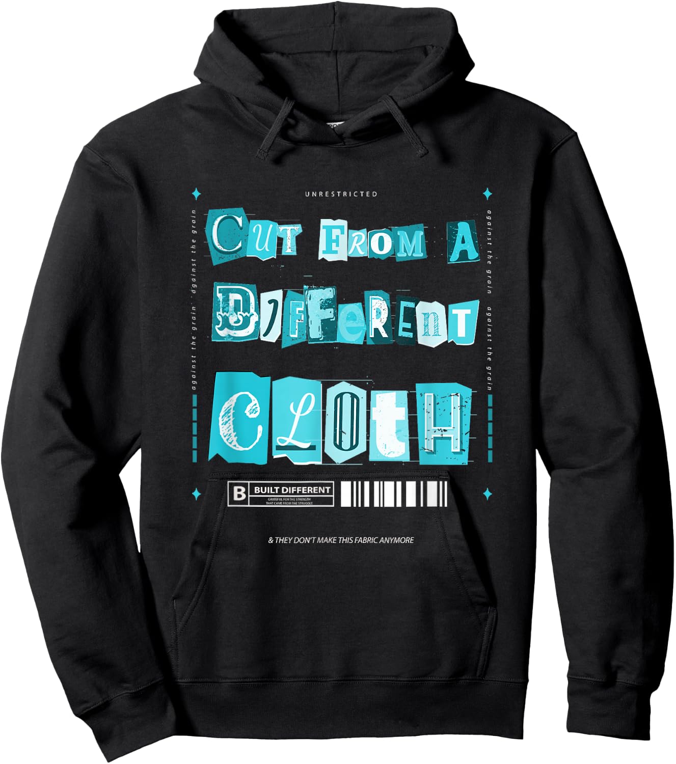 Turquoise Cut from A Different Cloth Turquoise Graphic Hoodie - Hoodie | Black