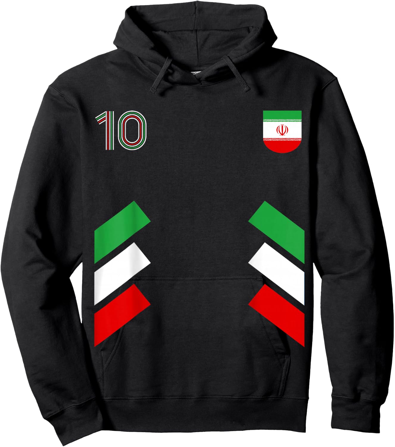 Retro10 Iran Football Iran Soccer Iran Flag Hoodie - Hoodie | Black