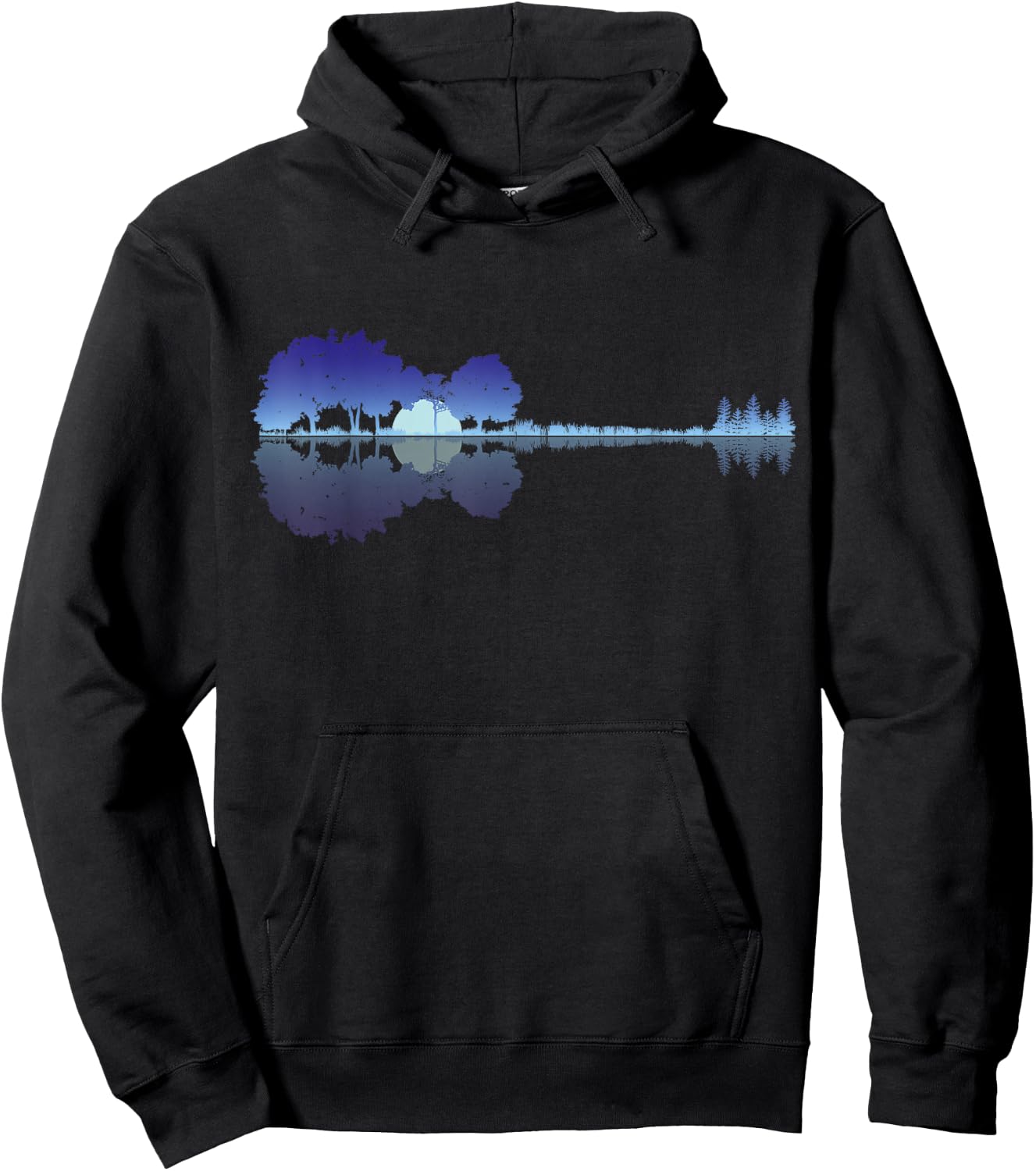 Guitar Lake Shadow Music Lovers Rock Guitar Musician Hoodie - Hoodie | Black